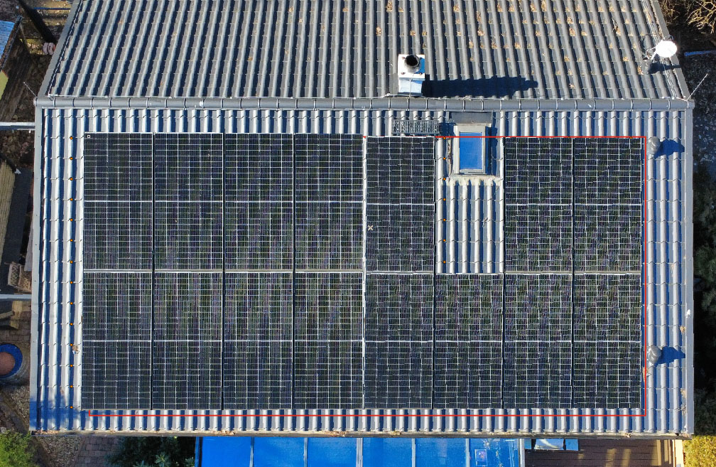 Vizualizace rozmístění panelů na střeše